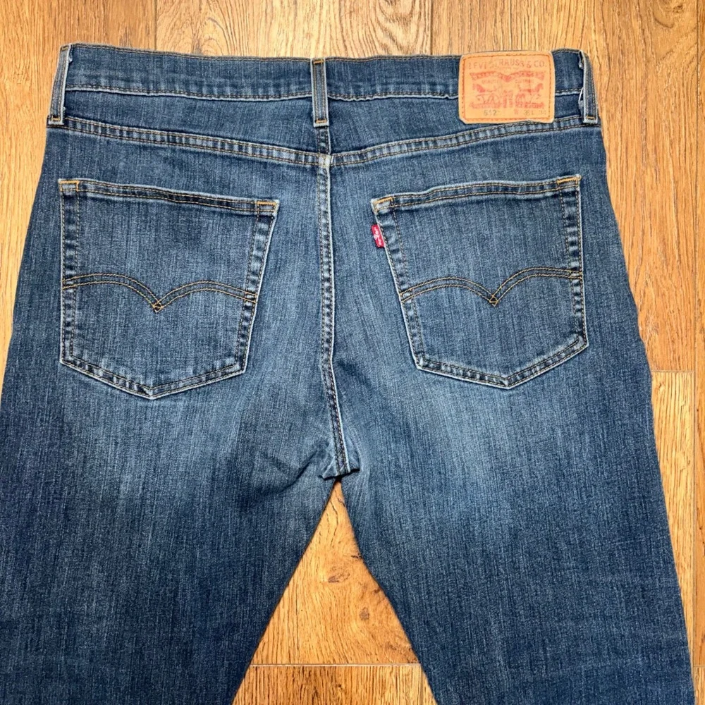Levi's 512 Slim Taper Jeans Mens 36x31 Blue Faded Denim Stretch Pants Dark wash